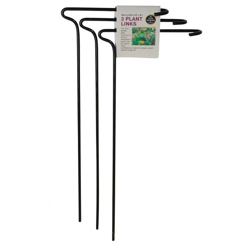 Växtstöd Plant Link 76 cm, plastöverdraget stål, höjd 76 cm, arm 30 cm, 3-pack.