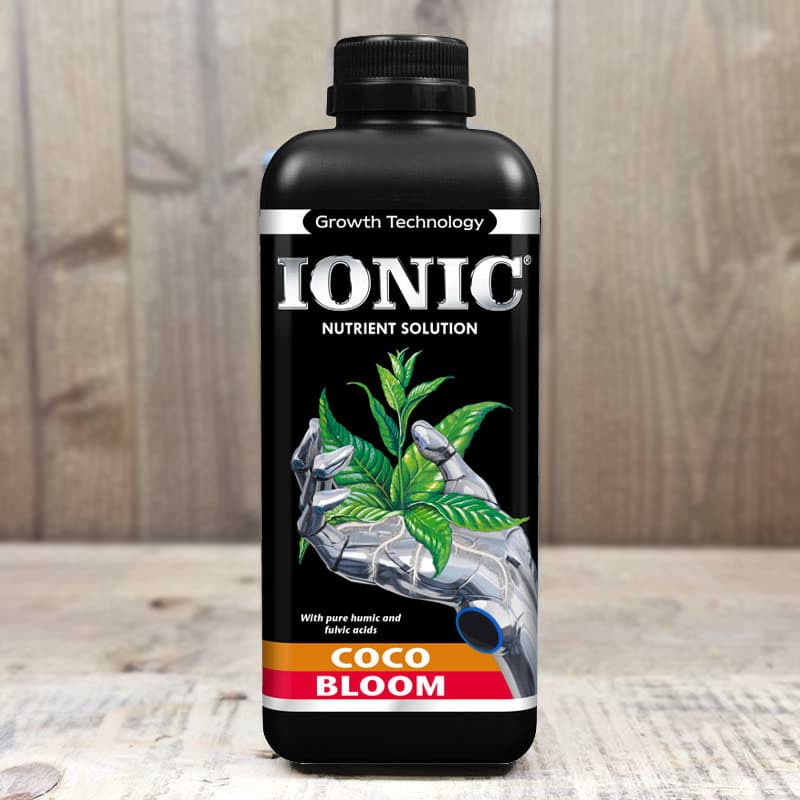Ionic Coco Bloom, koncentrat, 1 liter, 14 näringsämnen, optimerad för kokosodling, stödjer blomning.