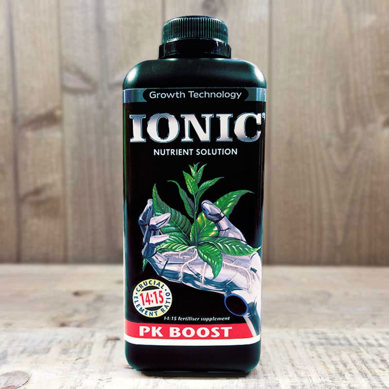 Ionic PK Boost, 1 liter, högkoncentrerat, NPK 14:15, späd 1ml per liter, användning under blomning.