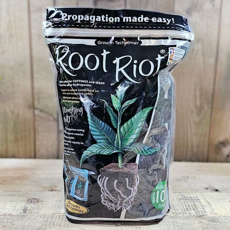 Root Riot, odlingspluggar, 100-pack, komposterbart material, snabb rottillväxt, för sticklingar och frösådd.
