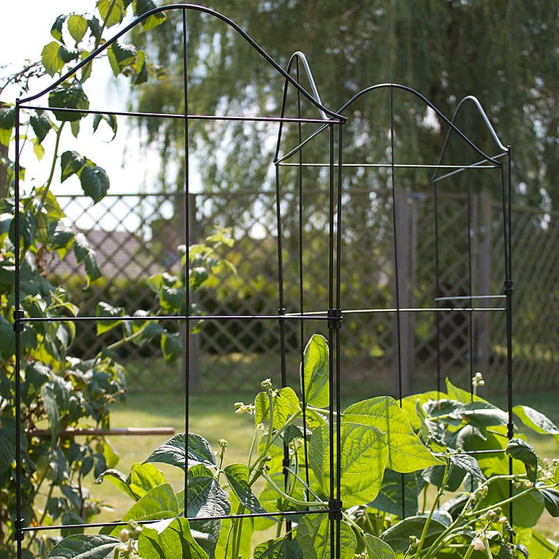 Växtstöd Fold-a-Frame, fyra stålpaneler gångjärn modulärt stöd panel 33×110 cm