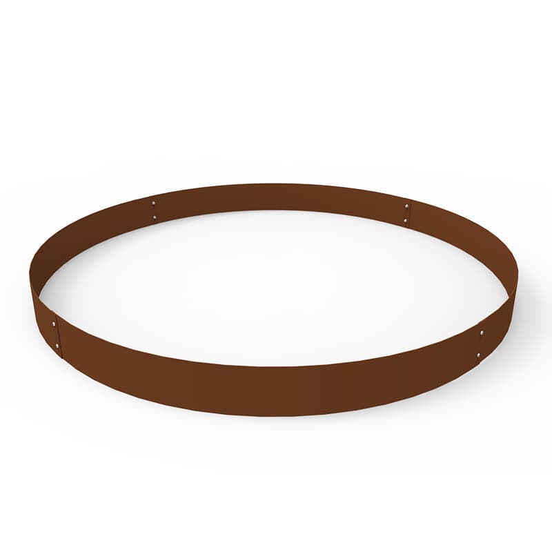 Planteringskant cirkel corten 120×1400 mm, stor cortencirkel diameter 140 cm för avgränsning