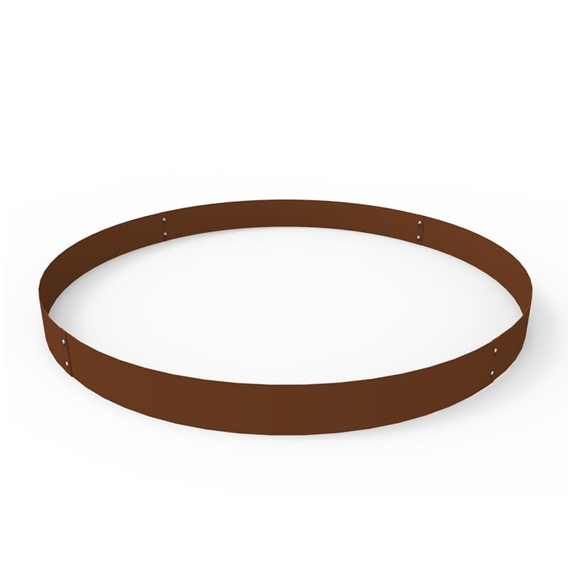 Planteringskant cirkel corten 120×900 mm, cirkelset i corten diameter 90 cm för plantering