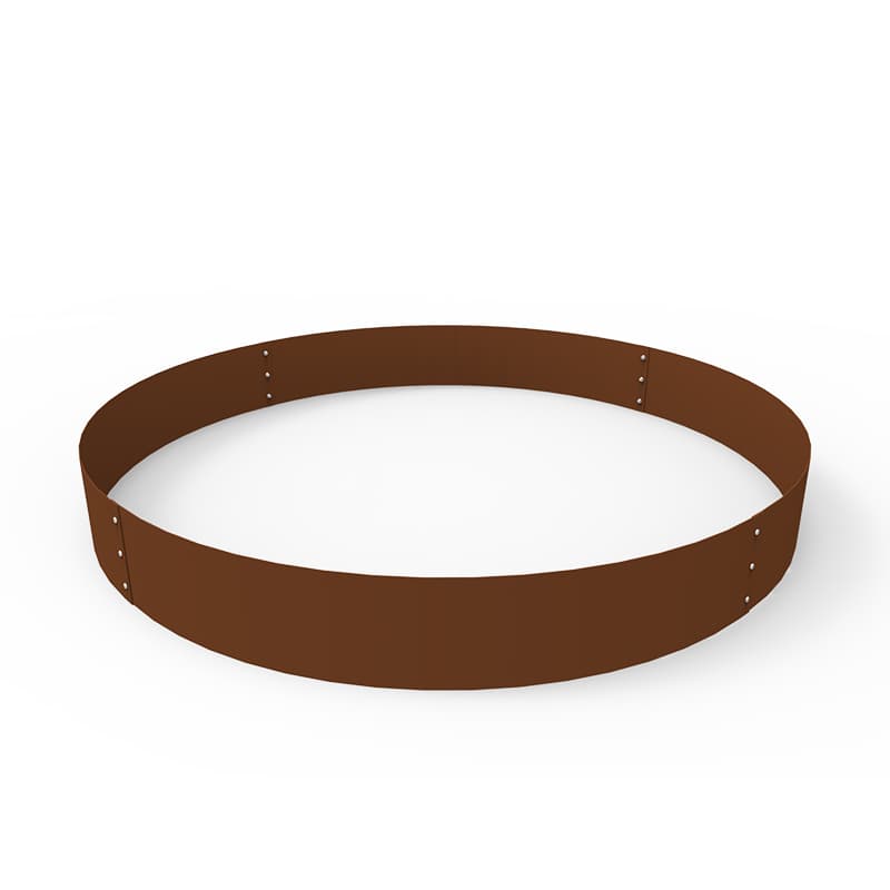 Planteringskant cirkel corten 180×1400, stor cirkel diameter 140 cm i corten