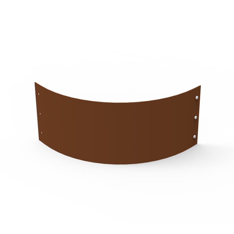 Planteringskant kvartsbåge corten 180×500, liten bågkant för mjuka former