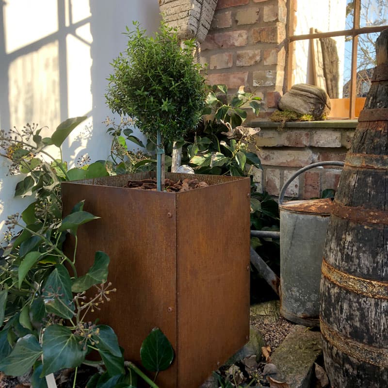 Kruka corten utan botten 30x30x40 cm, gyllenbrun, 30 x 30 x 40 cm, 2 mm cortenstål, hållbar, 8,5 kg.