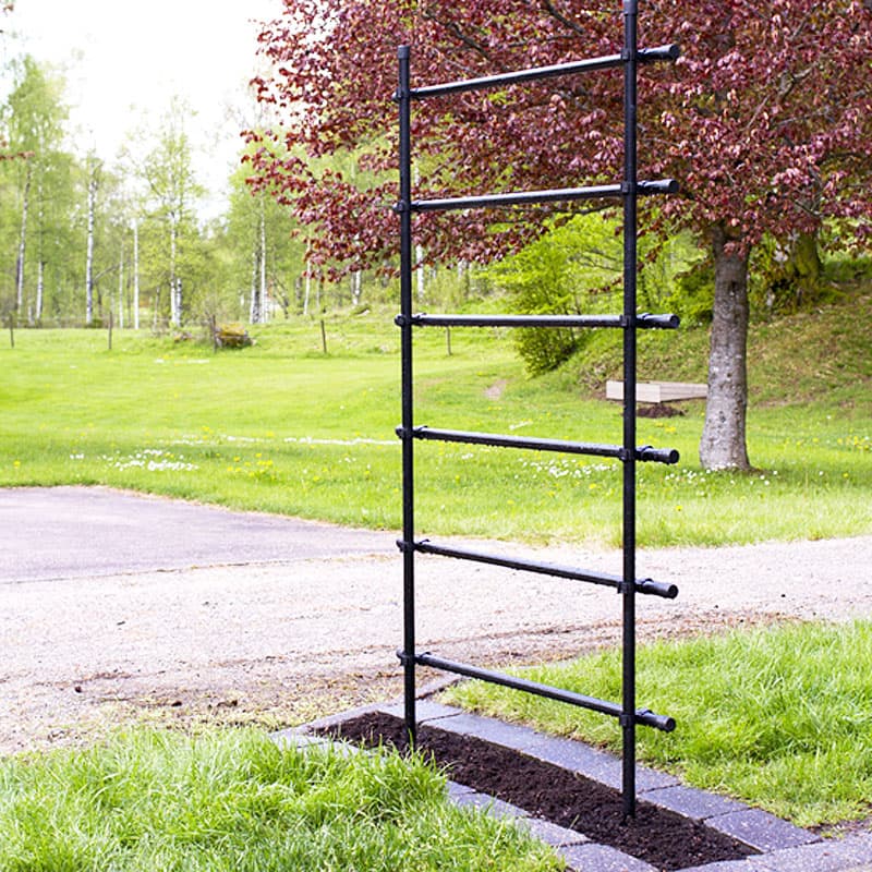 Växtspaljé svart 200×100 cm, stål UV-plast fristående eller väggmonterad svart