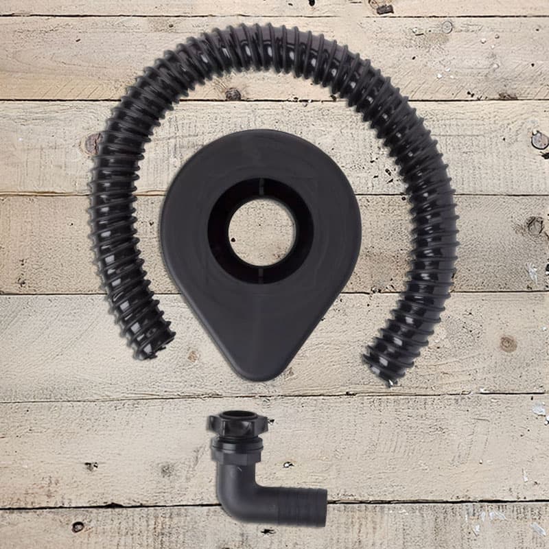 Anslutningsset till stuprör 100 mm, anslutning med slang och överfyllnadsskydd