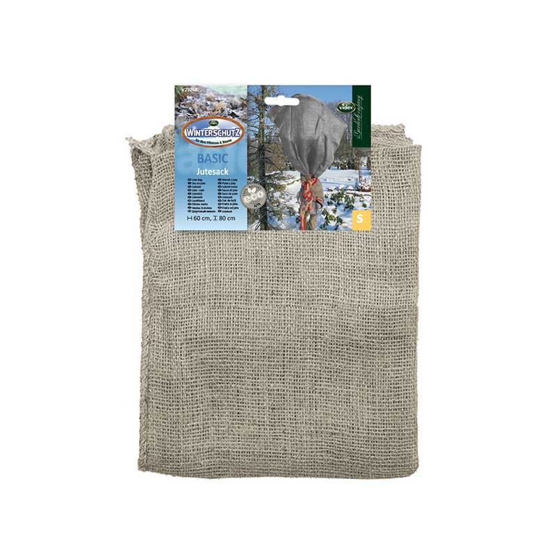 Jutesäck grå 80×60cm, 230g vintertäckning för buskar, rosor och mindre träd