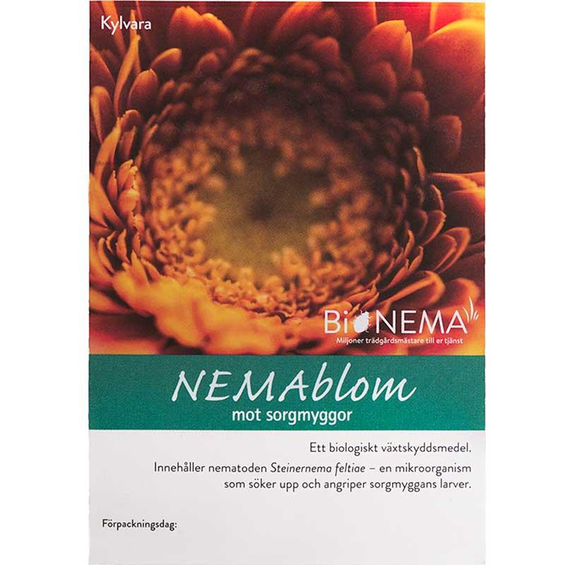 Nemablom, 1-1,5 miljoner nematoder, räcker till 15-25 krukor, naturligt bekämpningsmedel, lång hållbarhet.