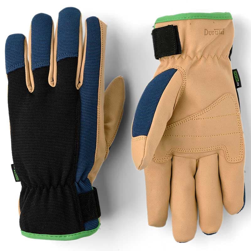 Arbetshandske Duratan Flex stl 10, slitstark syntethandske svart/blå med förstärkt handflata