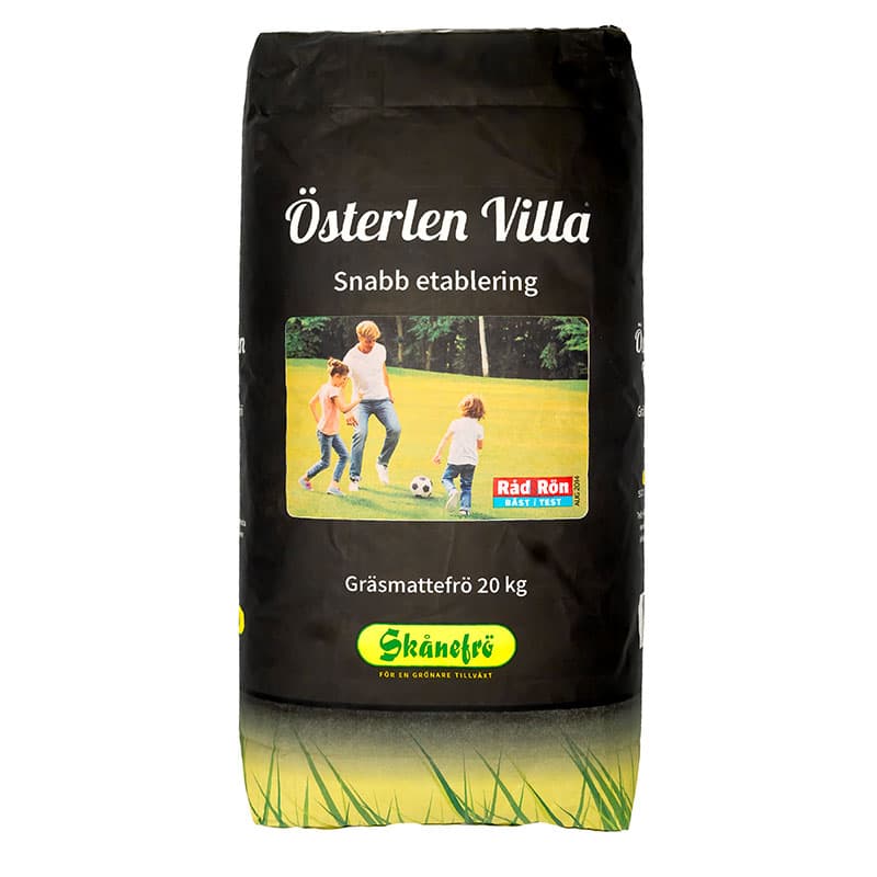 Gräsfrö Österlen Villa, 20 kg - Slitstark, snabb etablering gräsmatta, tålig, räcker till 800 m².