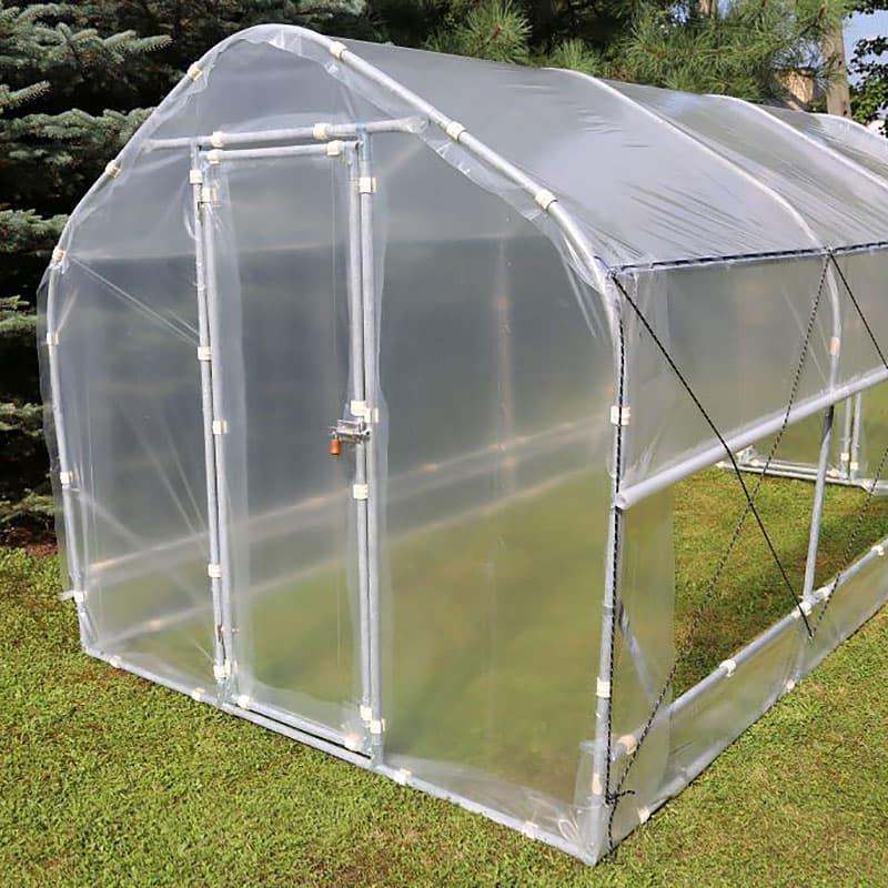 Tunnelväxthus Pro 7,5 kvm, 2 x 3,75 m, 1 dörr. Vädring på sidan. Bågväxthus för längre odlingssäsong