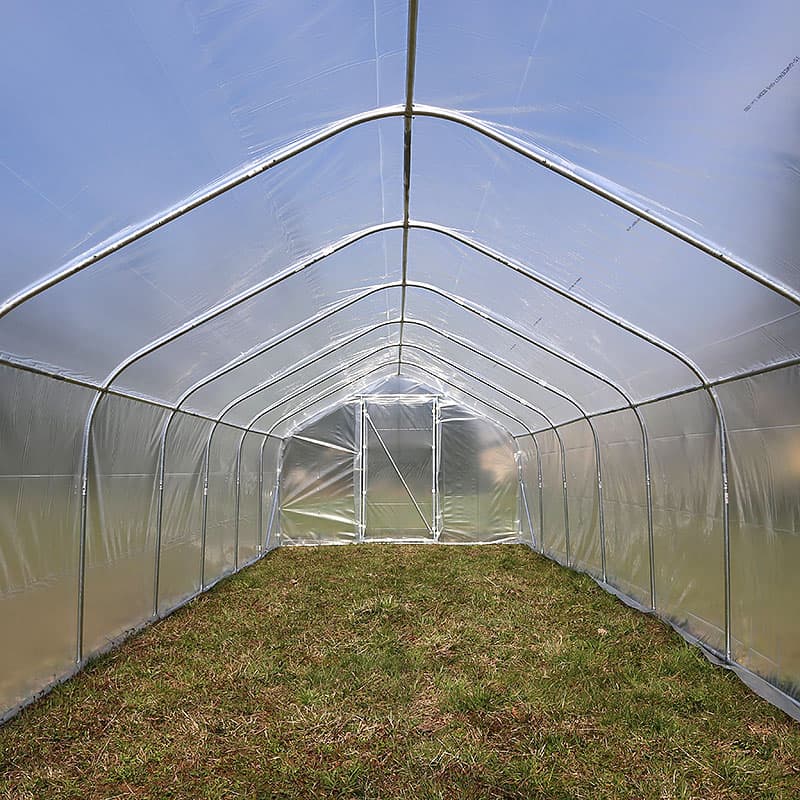 Tunnelväxthus Spira 40 kvm, 4 x 10 m, 2 dörrar. Bågväxthus för extra lång odlingssäsong