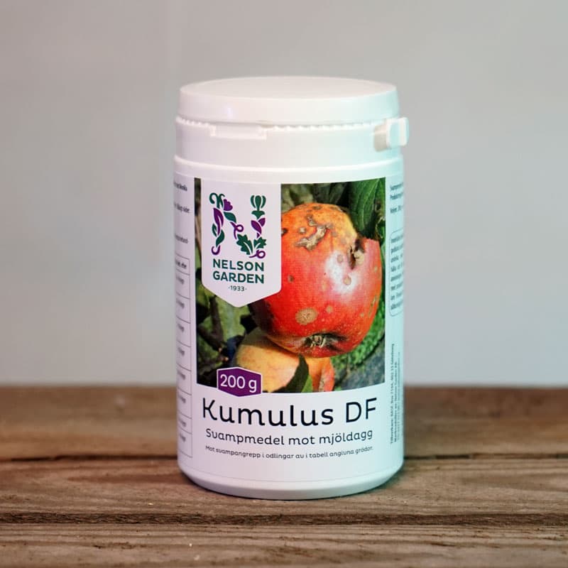 Kumulus DF mot bladsjukdomar, 200 g, svavel 80 %, vattenlösligt granulat, mot mjöldagg, svarfläcksjuka, fruktmögel.