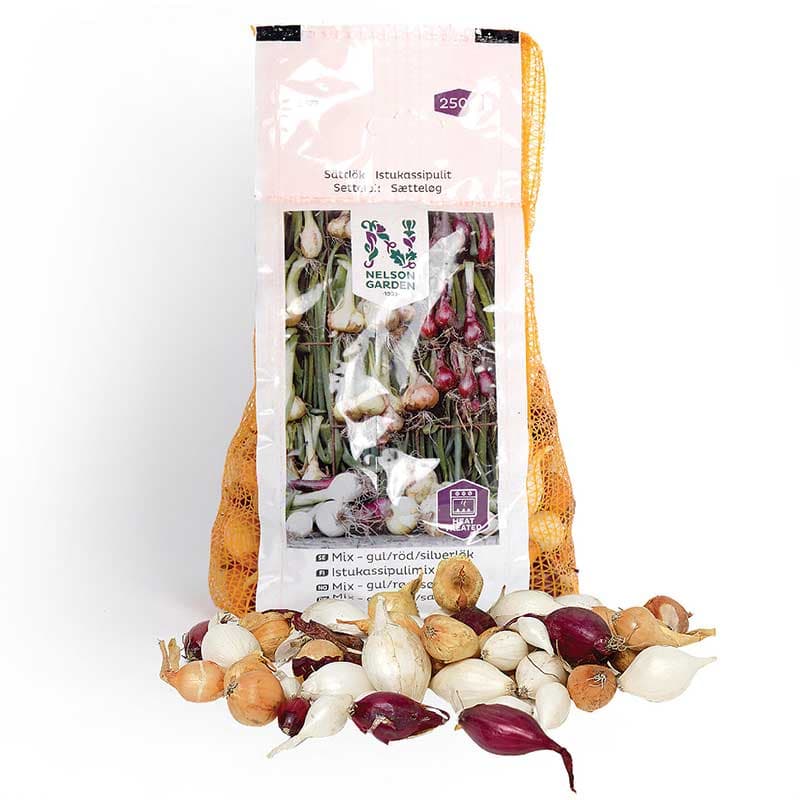 Mix - gul/röd/silverlök, 250 g, värmebehandlad, innehåller gul lök, rödlök, silverlök.