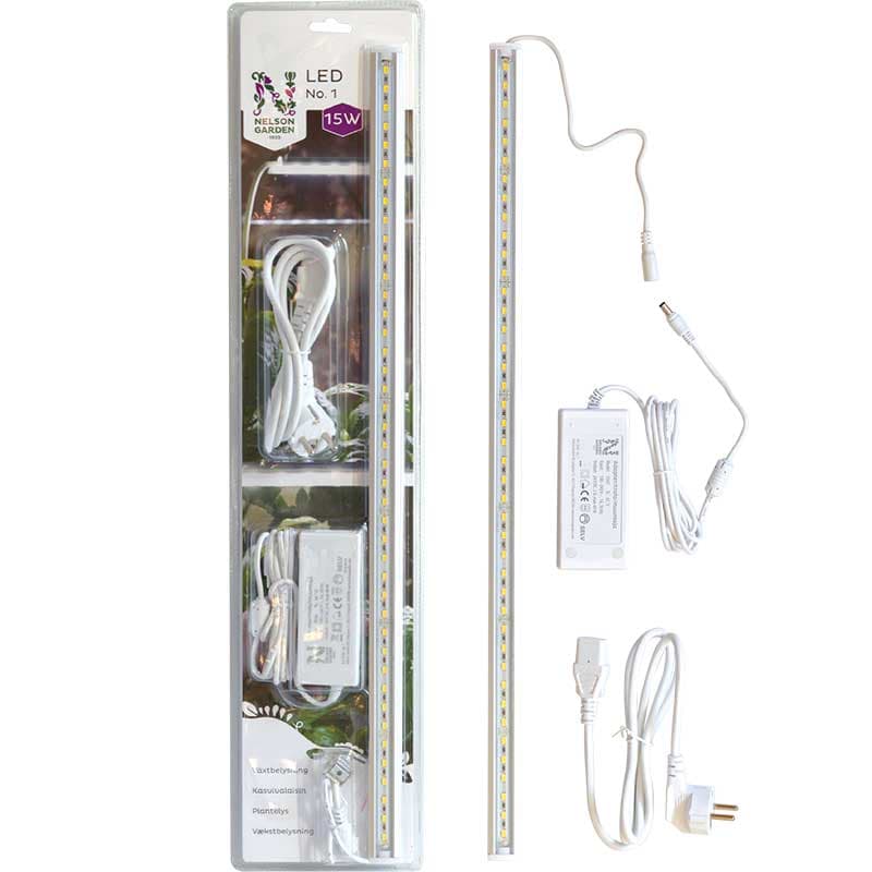 Växtbelysning LED No.1, 15 W, 230 V, 6400 K, 1500 lumen, 120 grader, 60 cm, 35000 h, IP20.