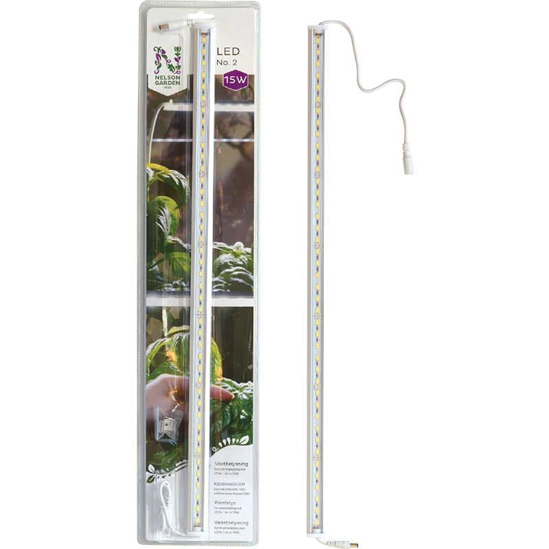 Växtbelysning LED No.2 60 cm, 15 W, 230 V, 6400 K, 1500 lumen, 120° spridningsvinkel, IP20, brinntid 35000 h.