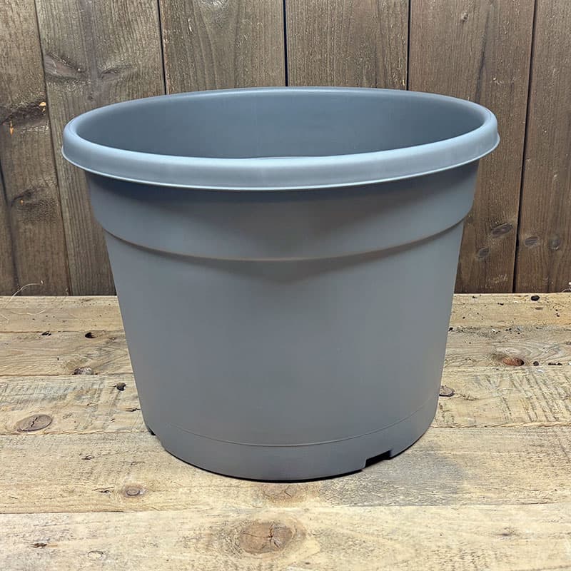 Plastkruka 31 cm, antracitgrå eller svart, rymmer 12 liter, för träd, buskar, medelhavsväxter, terrassväxter.
