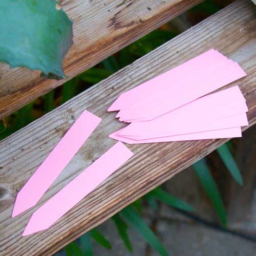 Plantetiketter 50-pack, rosa, plast, 10x1,5 cm, fukt- och jordbeständiga, perfekta för sådd och omplantering.