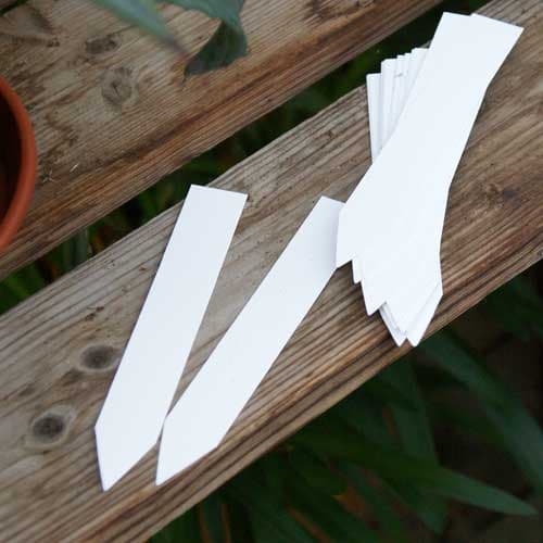 Plantetiketter 12cm, vita, 12 cm, plast, märkning av fröer och plantor, hållbara, 50-pack.