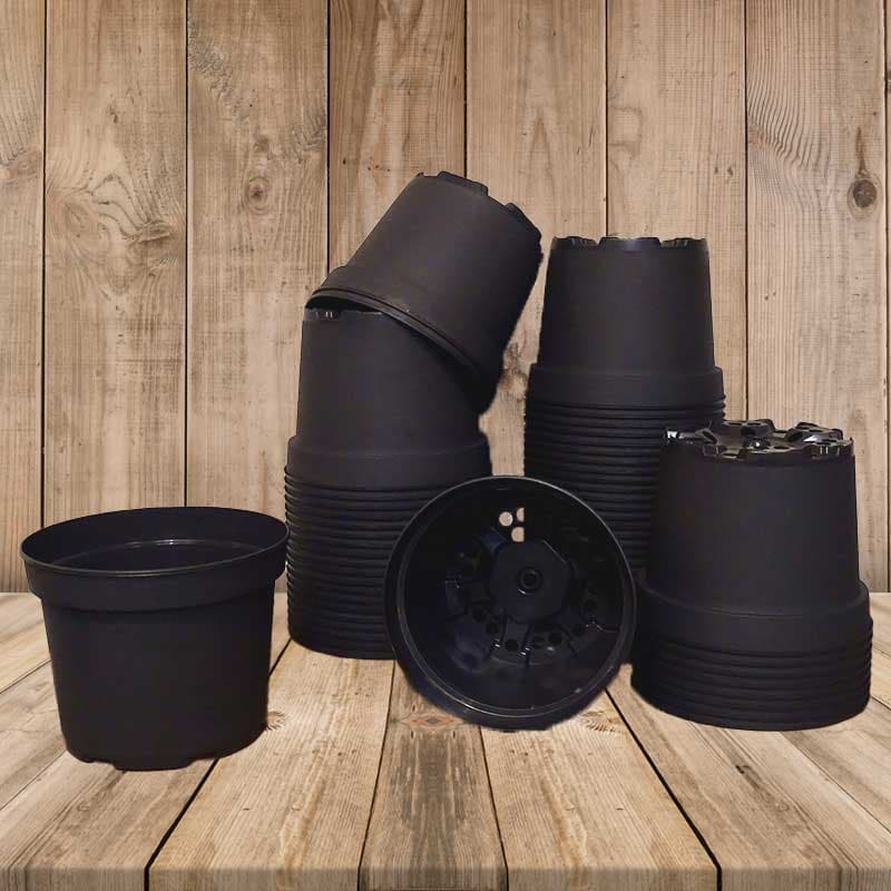 Plastkruka 2 liter, återvunnen plast, toppdiameter 16,5 cm, höjd 13,2 cm, 259 st, dränerande botten, hållbar.