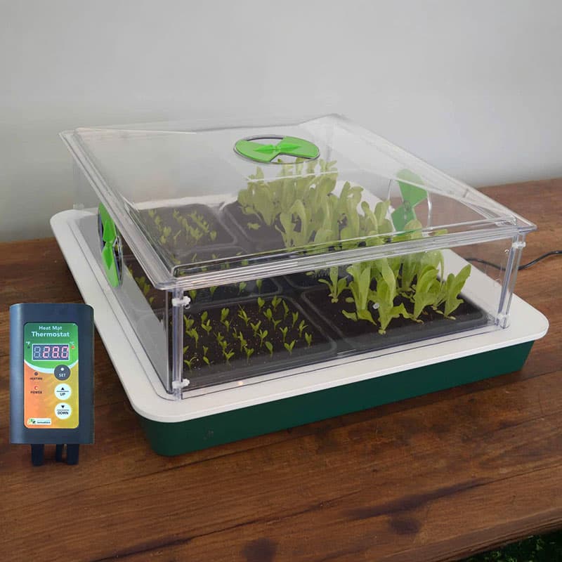 Drivhus Vitopod, small, med undervärme, 55,5 x 54,5 cm, plast, för frösådder, utbyggbar höjd 55 cm.