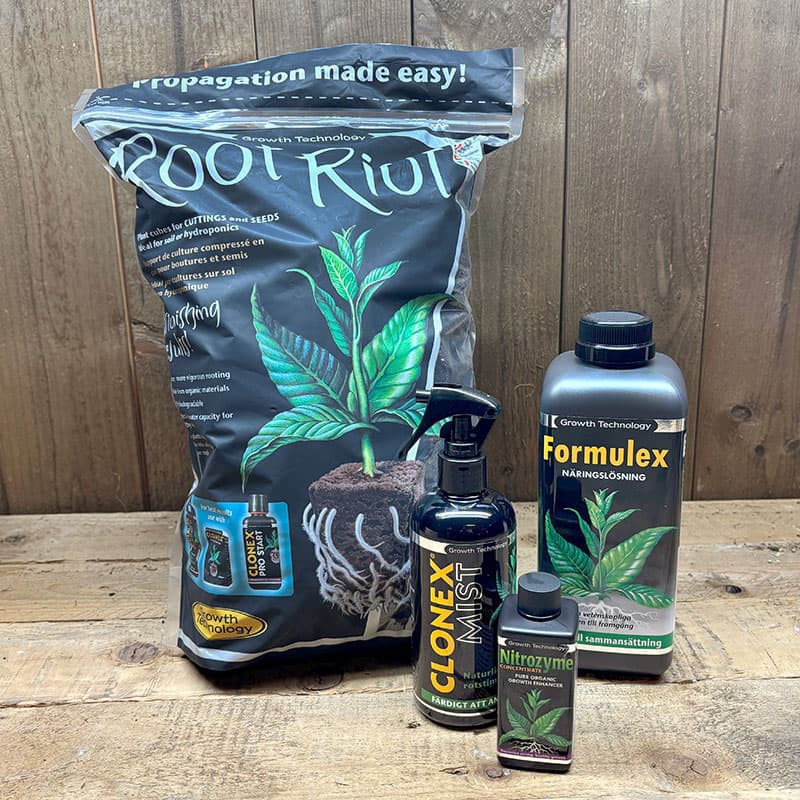 Wexthuset Exclusive Kit, Formulex, Root Riot, Clonex Mist och Nitrozyme