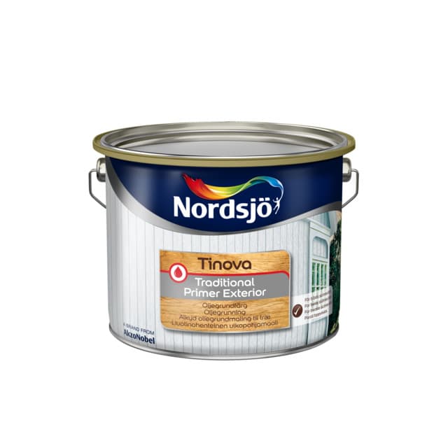 UTEGRUNDFÄRG TINOVA VIT 2,5L EXTERIOR VÄGGFÄRG PRIMER TRAD | Beijerbygg Byggmaterial