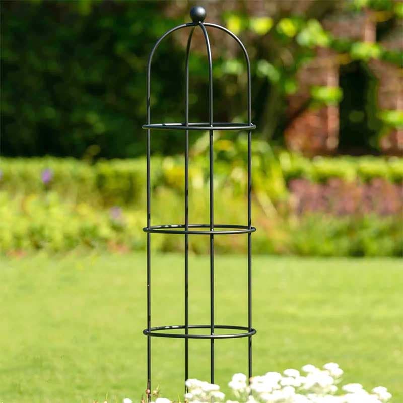 Spaljé Vintage Black Round Obelisk small, stål, Ø33 H155, matt svart, för klättrande växter