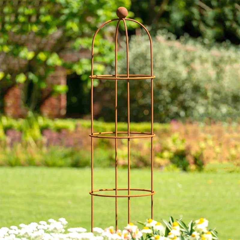 Spaljé Vintage Rost Round Obelisk large, stål, Ø47 H205, för klättrande växter